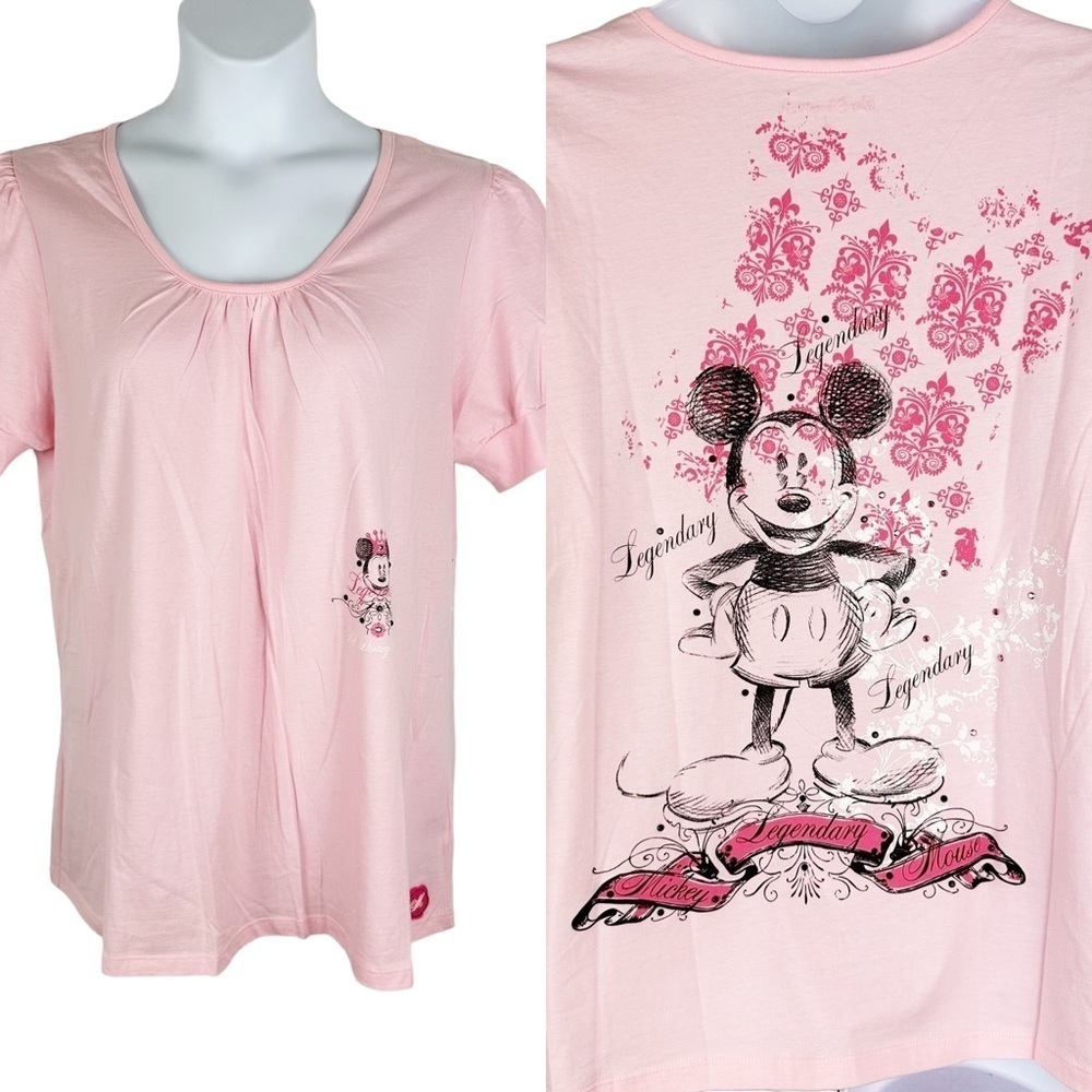 Disney Pink Y2K Walt Disney World Sketch Legendary Top Size XXL